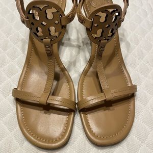 Tory Burch Miller Wedge Natural/Nude 9.5